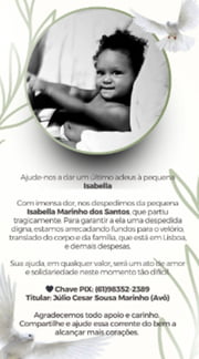 Família tenta trazer Isabella para enterro 