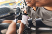 Torniquete feito no braço da vítima