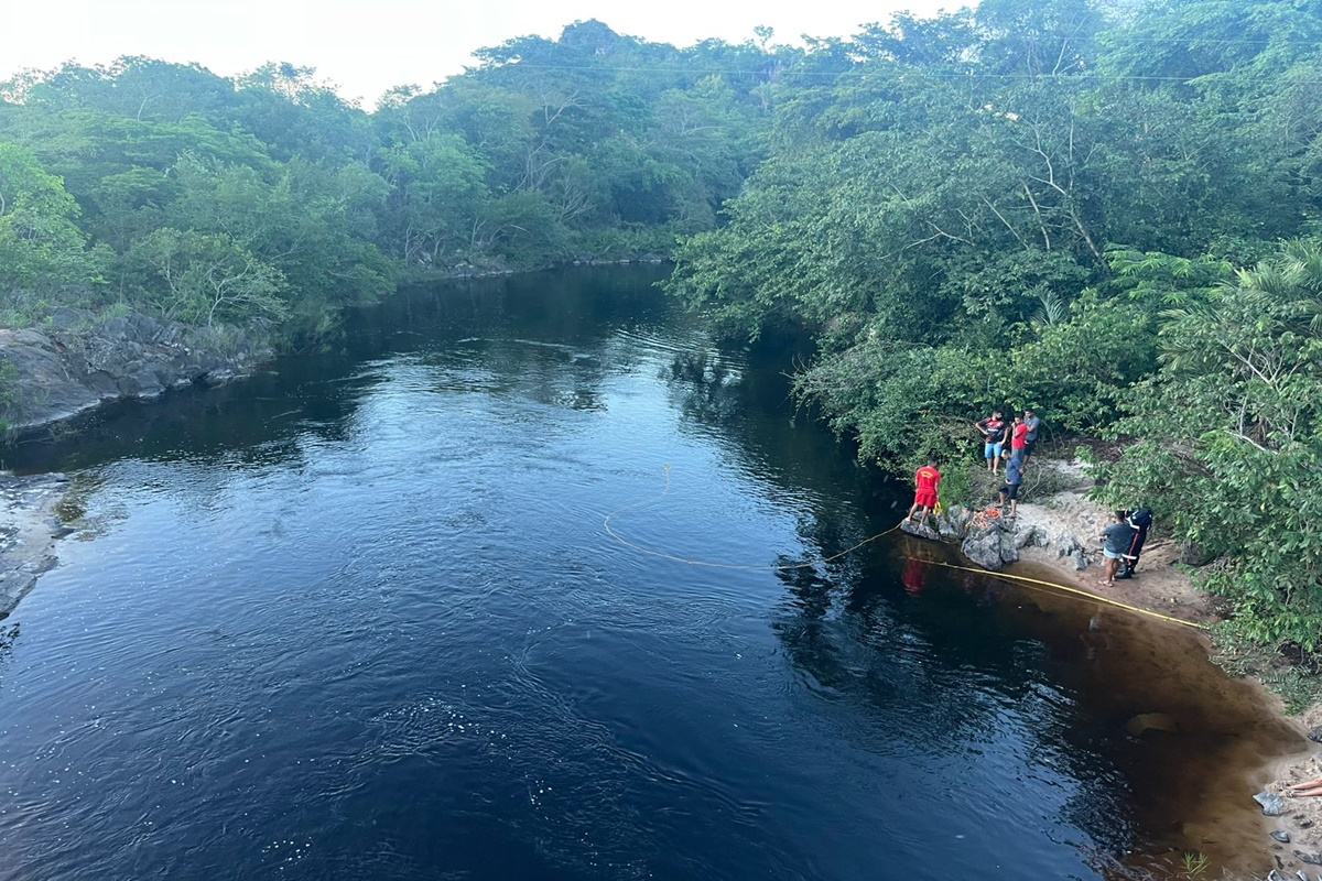 Local do afogamento na zona rural de Colina do Sul, em área de visitação informal do Rio Preto, onde o jovem foi arrastado pela correnteza Local do afogamento na zona rural de Colina do Sul, em área de visitação informal do Rio Preto, onde o jovem foi arrastado pela correnteza