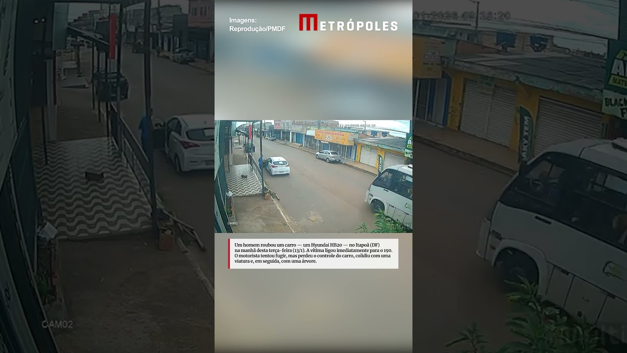 Veja momento de roubo de carro antes de perseguição policial