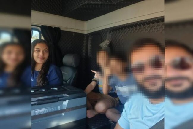 Casal dentro de caminhão