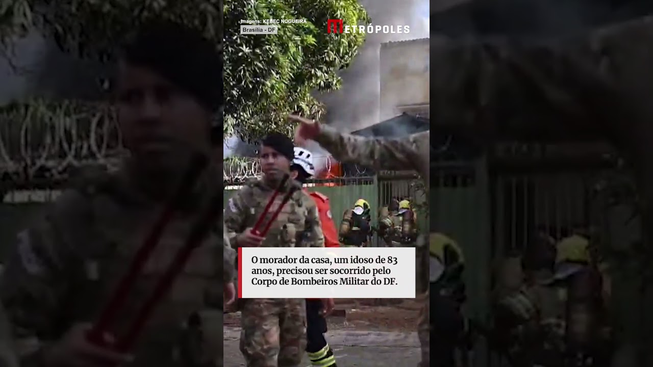 Idoso é socorrido após materiais recicláveis pegarem fogo em casa no DF