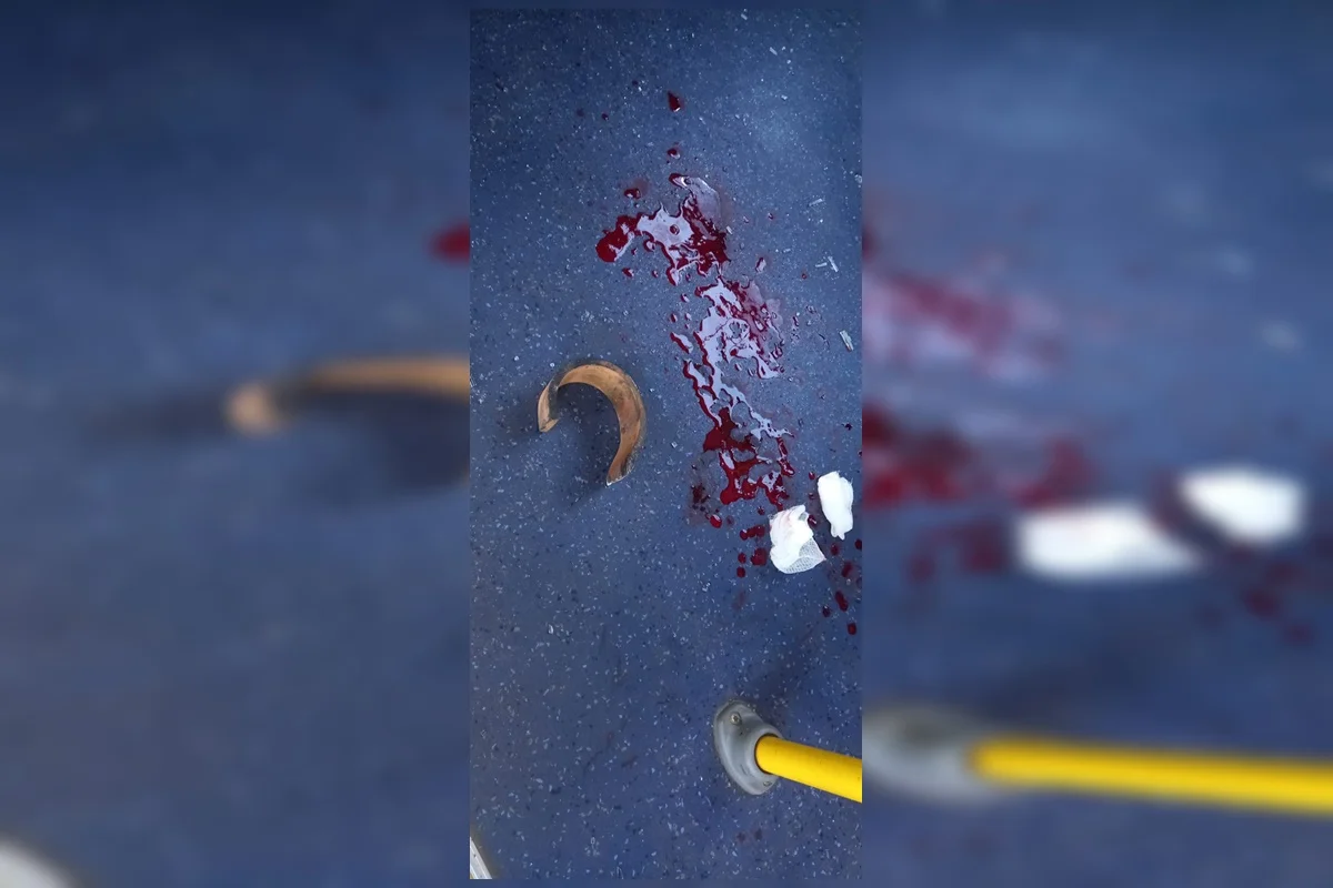 Peça de ferro atravessou o vidro lateral do ônibus e atingiu um passageiro de 27 anos no rosto, em Taguatinga